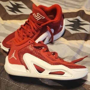Red and White Athletic Sneakers